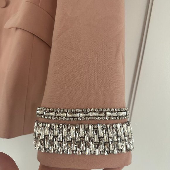 Cinq à Sept Cheyenne Crepe Blazer Jacket Jewelry Crystals Embellished Amour Sz 4 - Picture 5 of 9